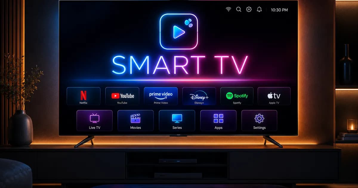 Téléviseur Samsung ou LG affichant une application IPTV